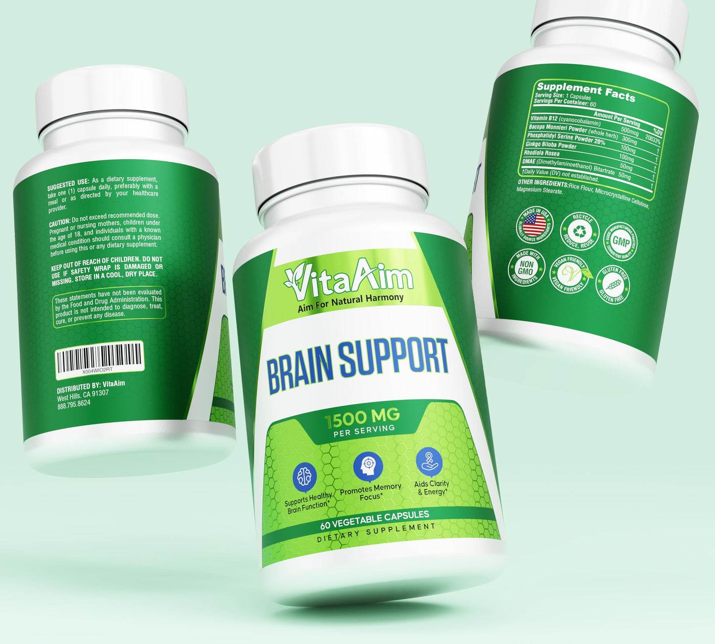 VitaAim Brain Support Supplement Capsules, 120 Count