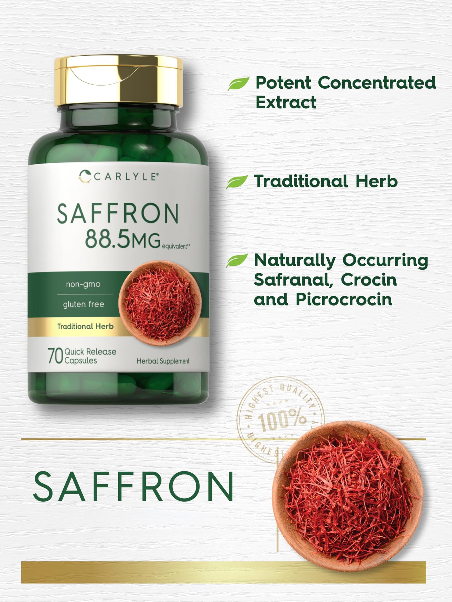 Carlyle Saffron Extract Capsule, 70 Count