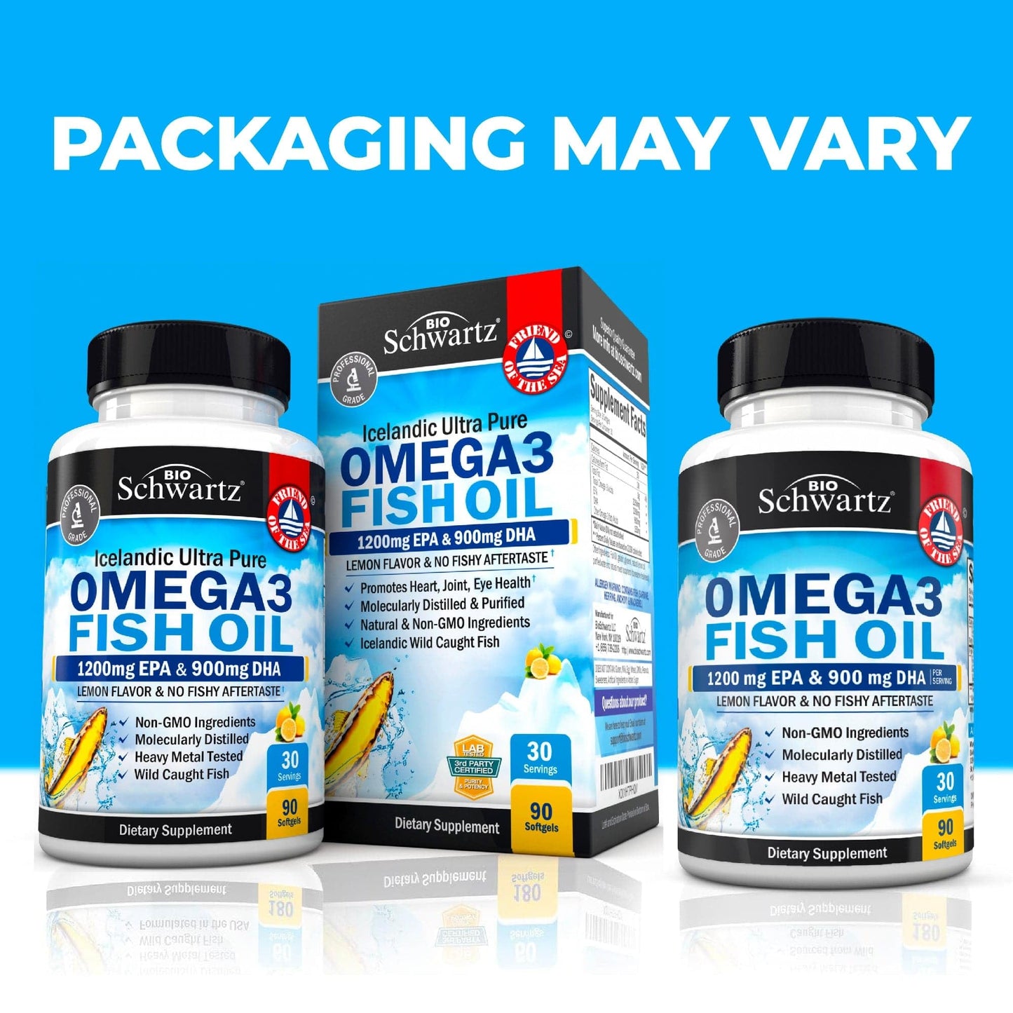 BioSchwartz Triple Strength Omega-3 Fish Oil Softgels 90 Count