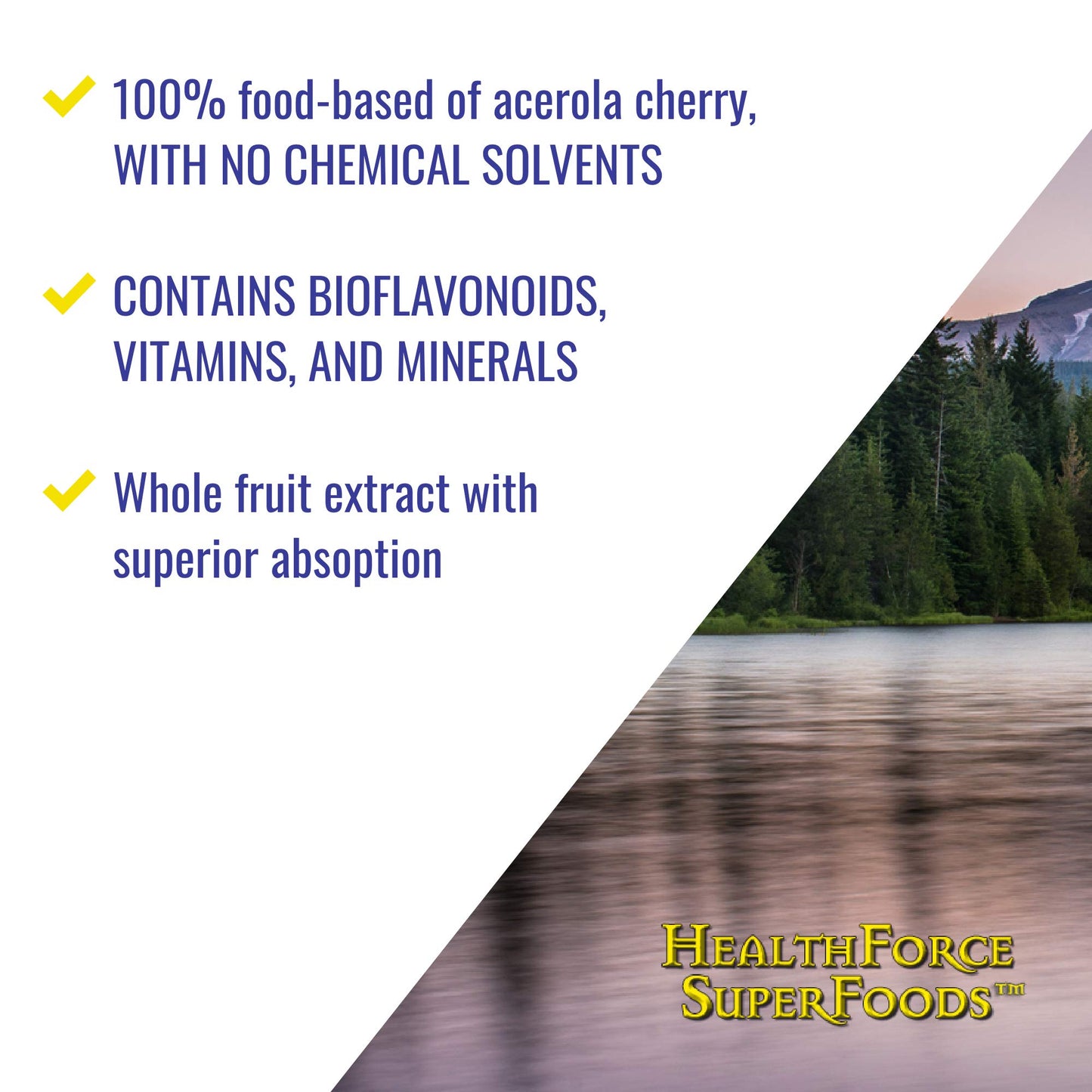 HEALTHFORCE SUPERFOODS Truly Natural Vitamin C Immune Support with Camu Camu Berry 120 Capsules