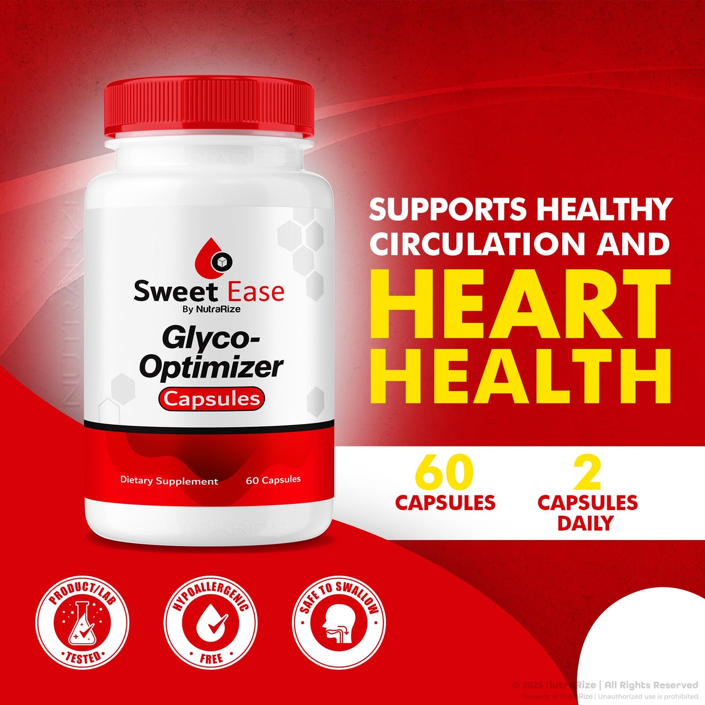 NutraRize Sweet Ease Glyco Optimizer Capsules, 60 Capsules