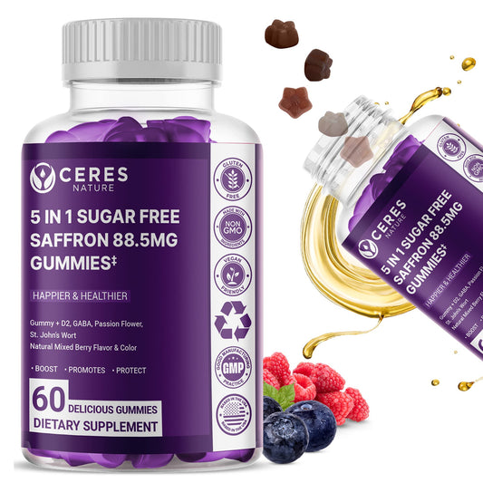 Ceres Nature Premium Saffron Extract 88.5mg Gummy, 60 Gummies