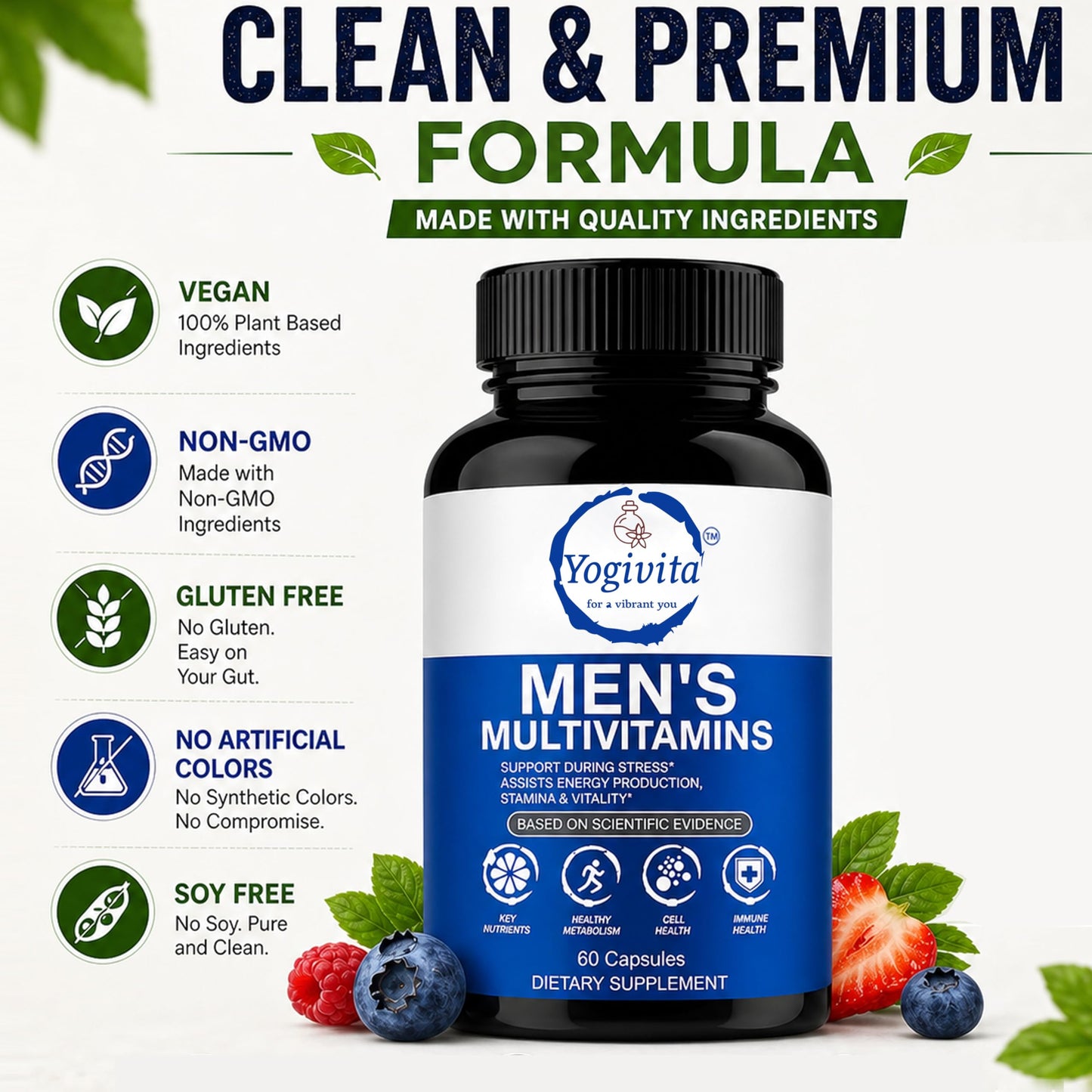 Yogivita Men’s Multivitamin Capsules, 60 Count