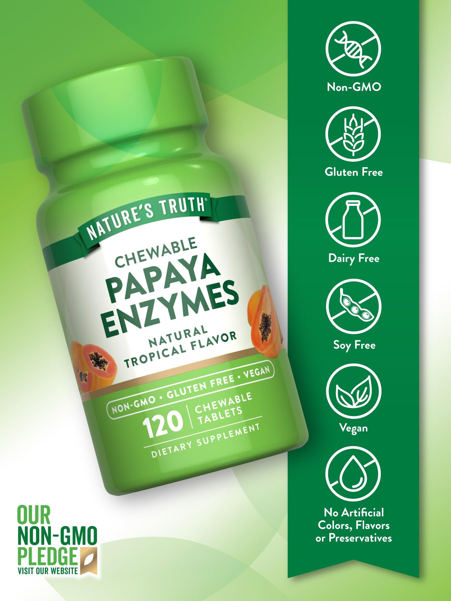 Nature's Truth Papaya Enzyme Tablets 120
