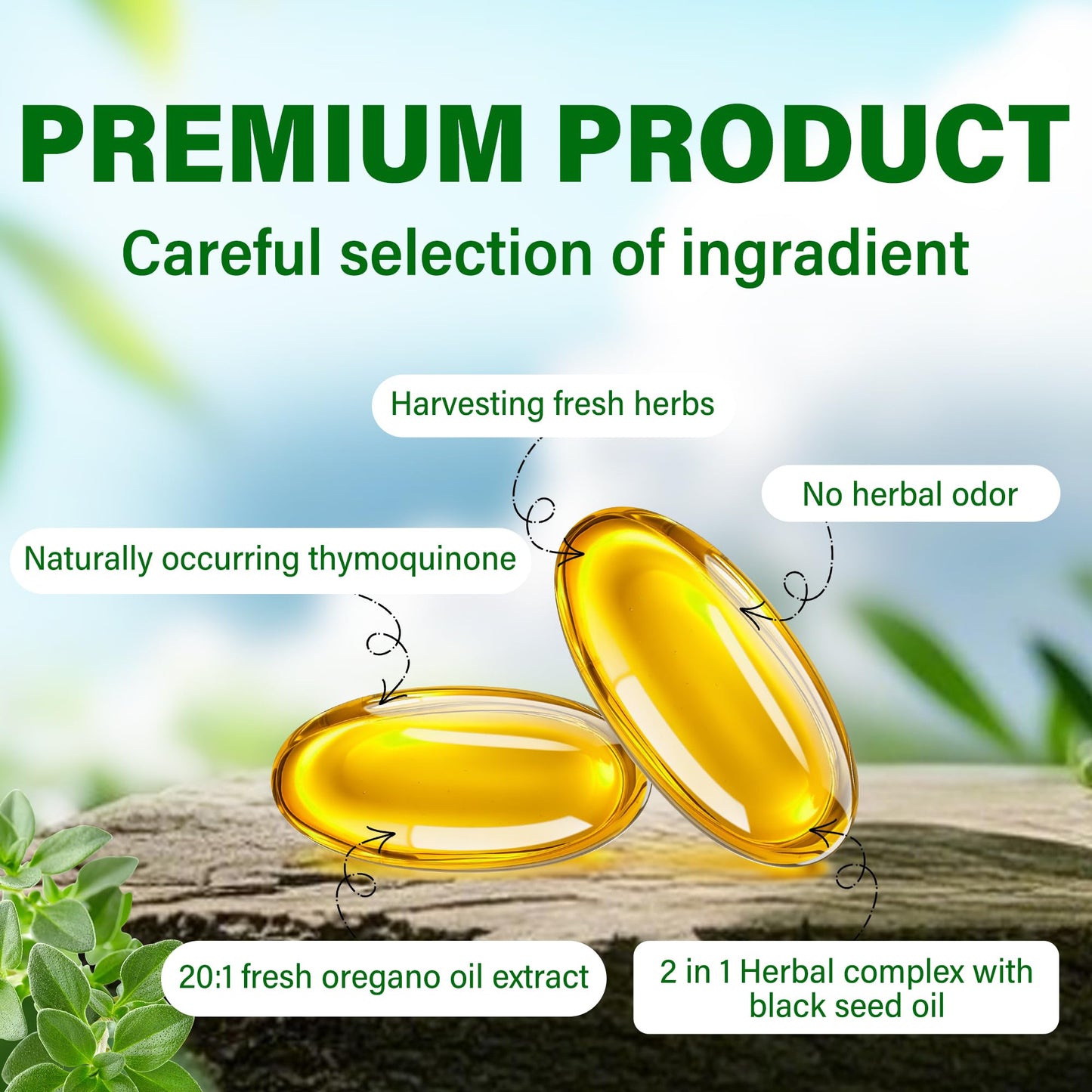 Trihood Oil of Oregano and Black Seed Oil Softgels 300