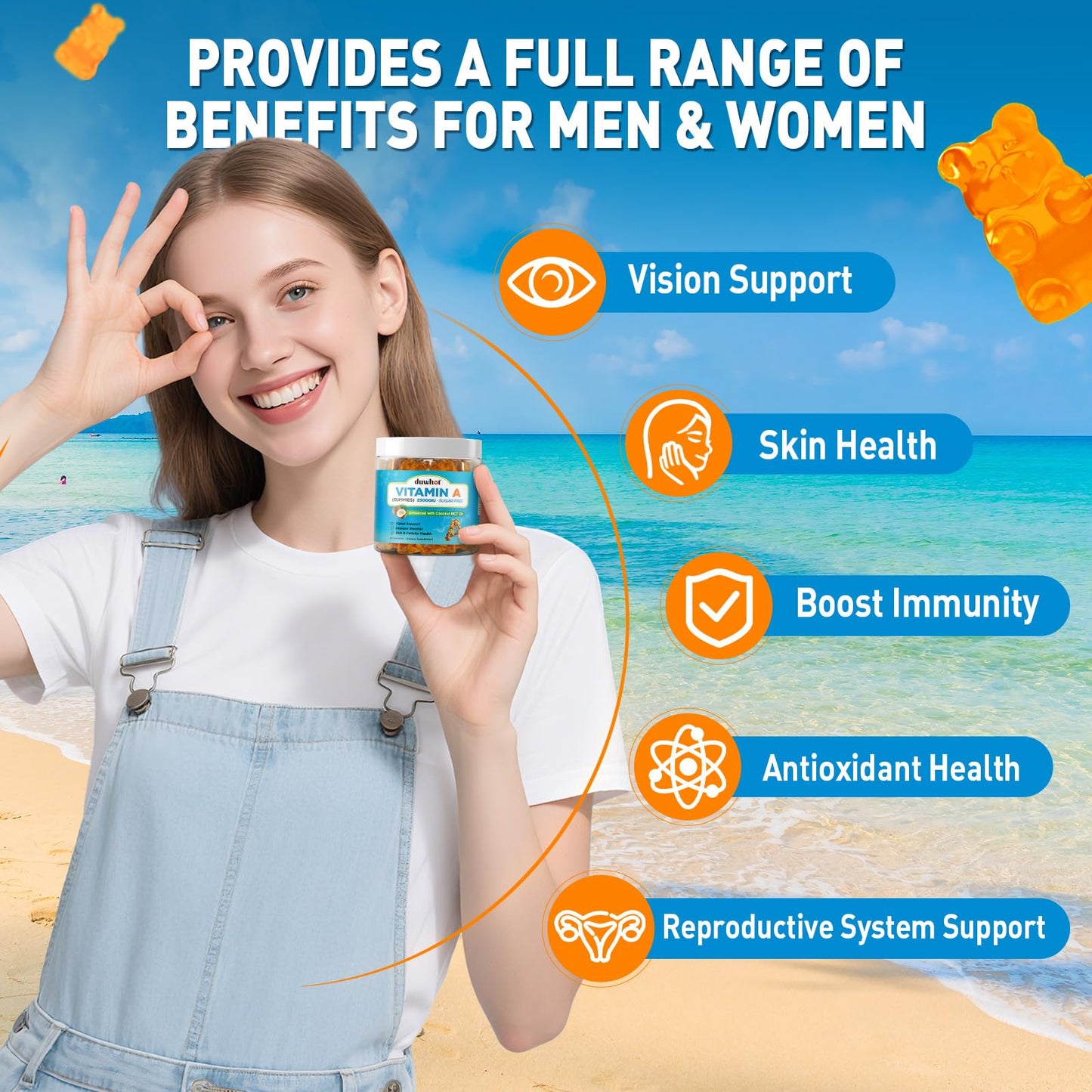 duwhot Vitamin A Gummies 60 Gummies