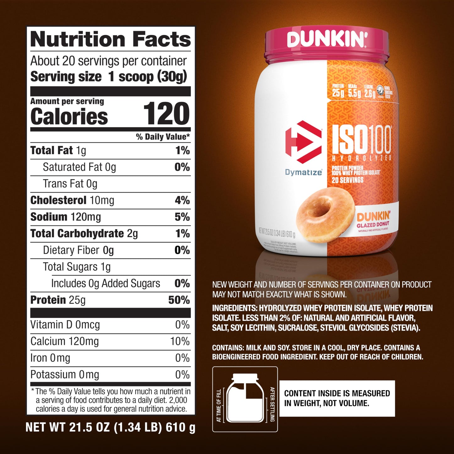 Dymatize ISO100 100% Whey Isolate Protein Powder, 21.5 Servings