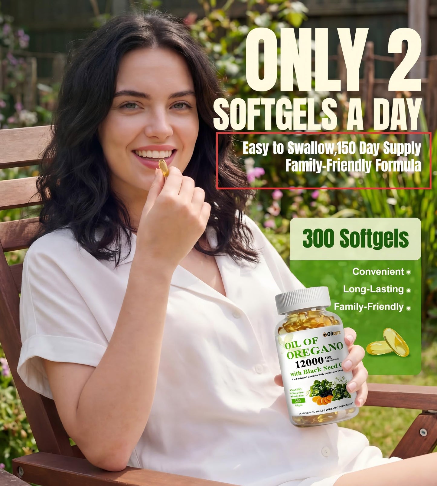 Okcure Oil of Oregano with Black Seed Oil Softgels 300