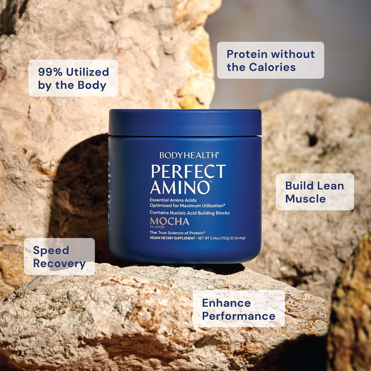 BodyHealth PerfectAmino Powder 60 Servings Mocha, 13.5 oz