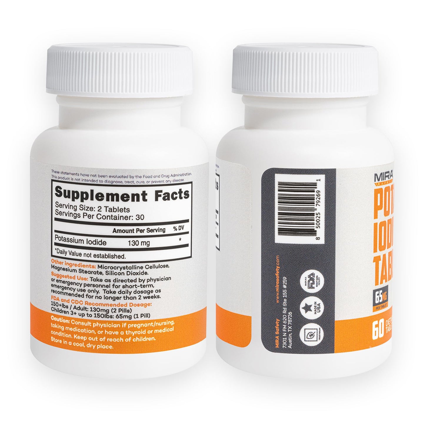 MIRA Safety Potassium Iodide Tablet, 60 Count