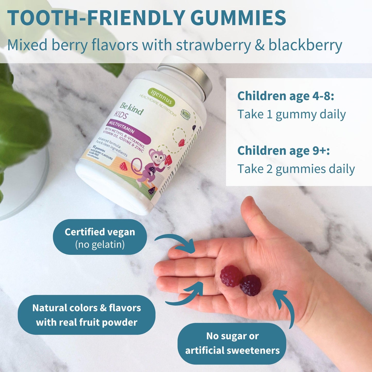 Igennus Healthcare Nutrition Methylated Kids Multivitamin Gummies 90 Count