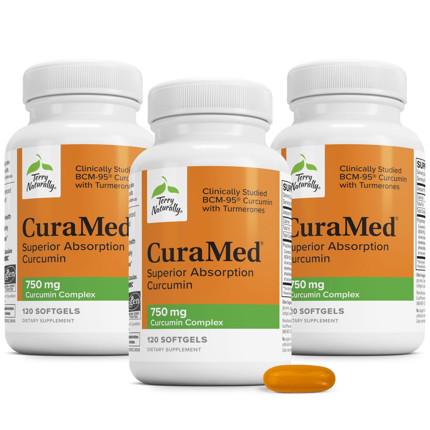 Terry Naturally CuraMed 750 mg Curcumin Complex Softgel 360 Total Servings