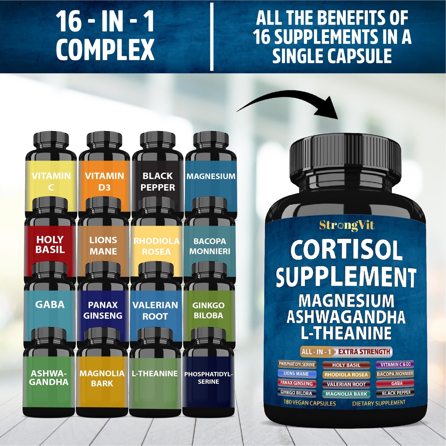 StrongVit Cortisol Supplements Capsules 180