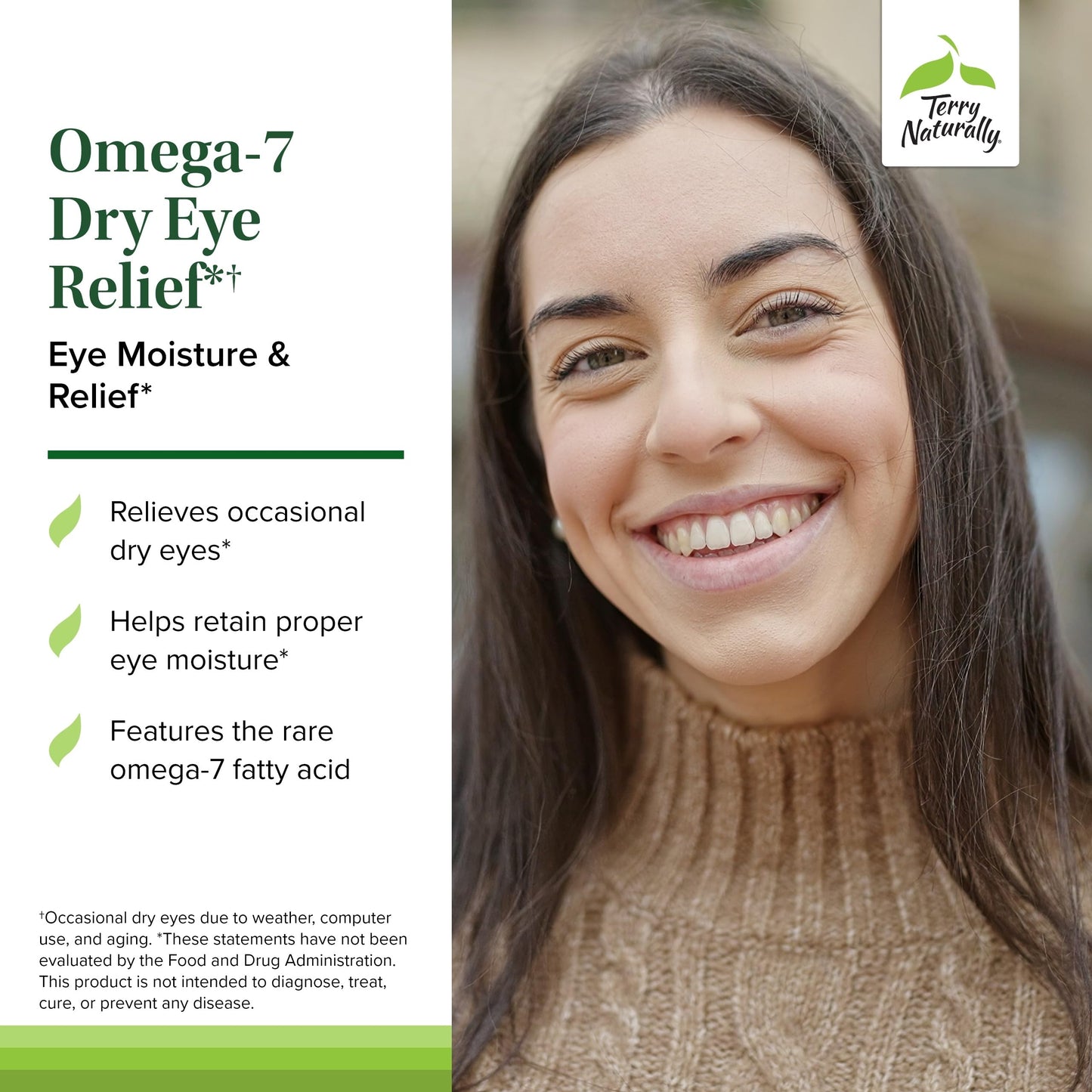 Terry Naturally Omega-7 Dry Eye Relief Sea Buckthorn 500 mg Softgels, 60-Count