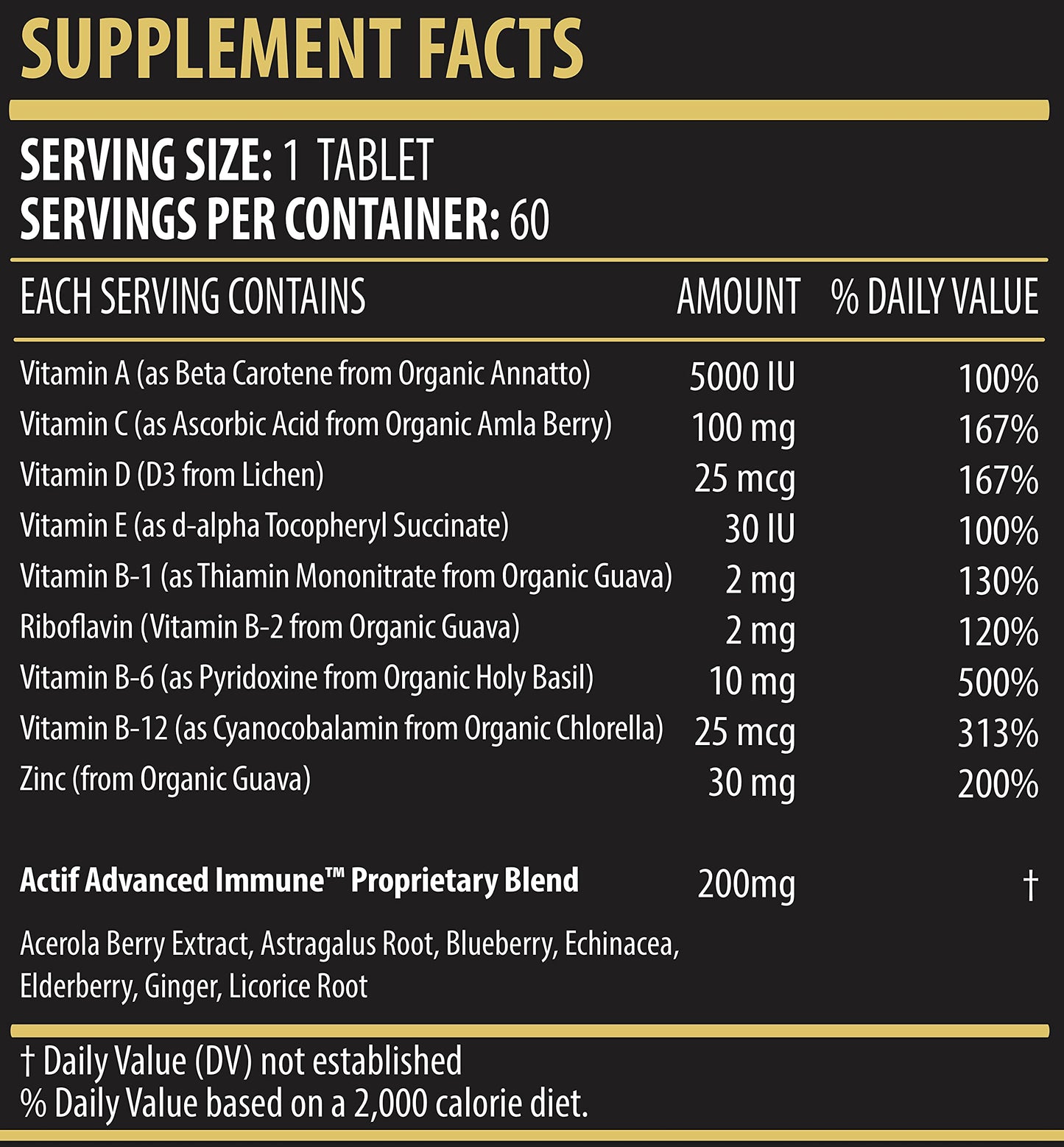 ACTIF Advanced Immune Support with 10+ Factors for Immunity Booster 60 Capsules
