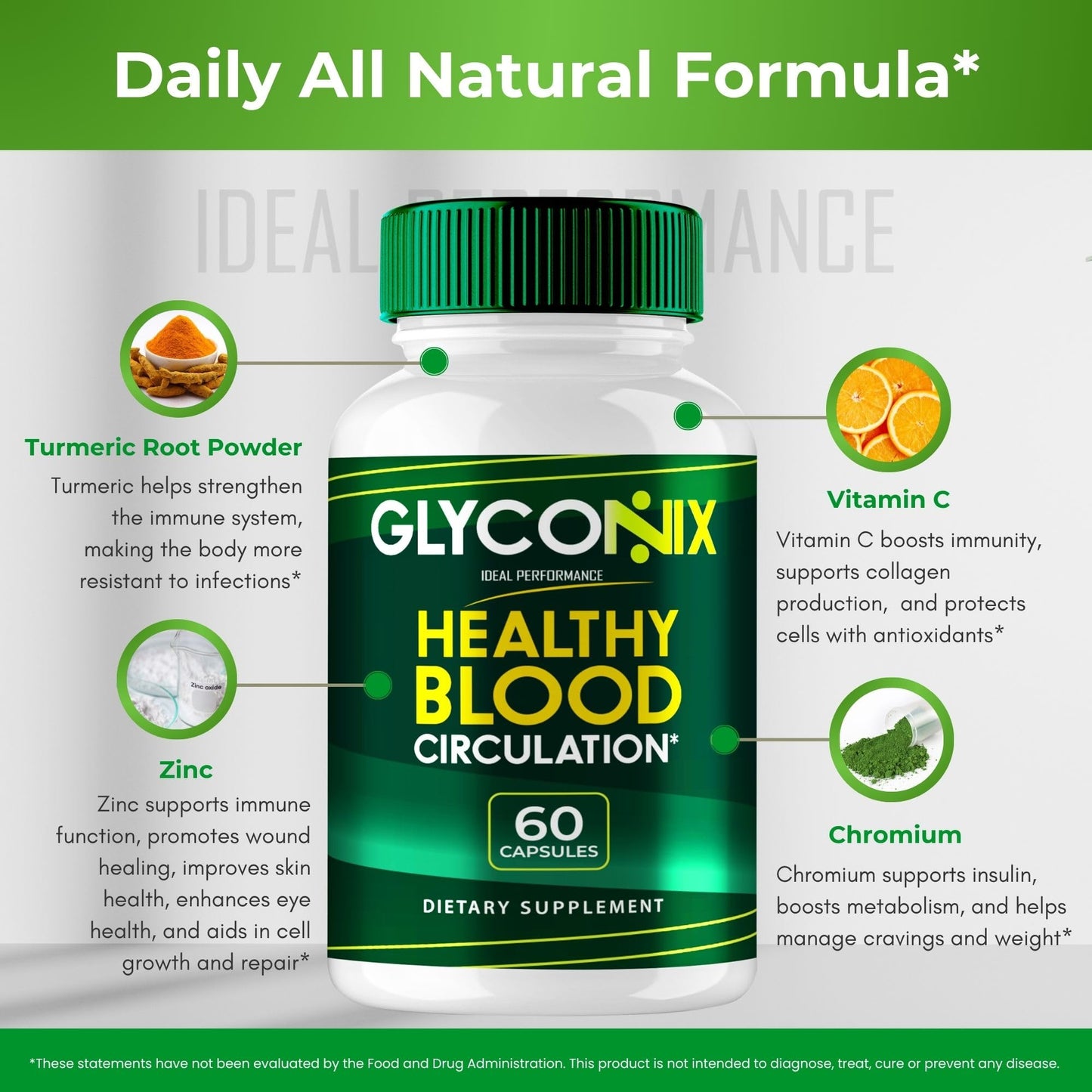 IDEAL PERFORMANCE Glyconix Blood Optimizer Capsules 180 Capsules
