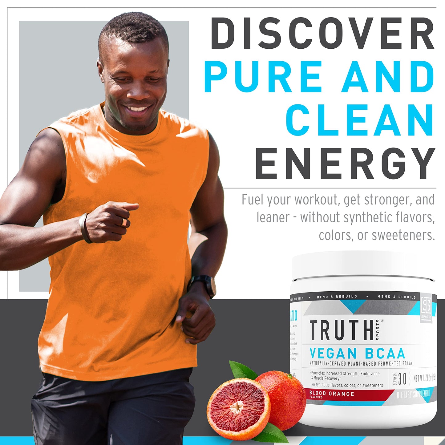 Truth Nutrition Vegan BCAA Powder Blood Orange 7.9 Ounce