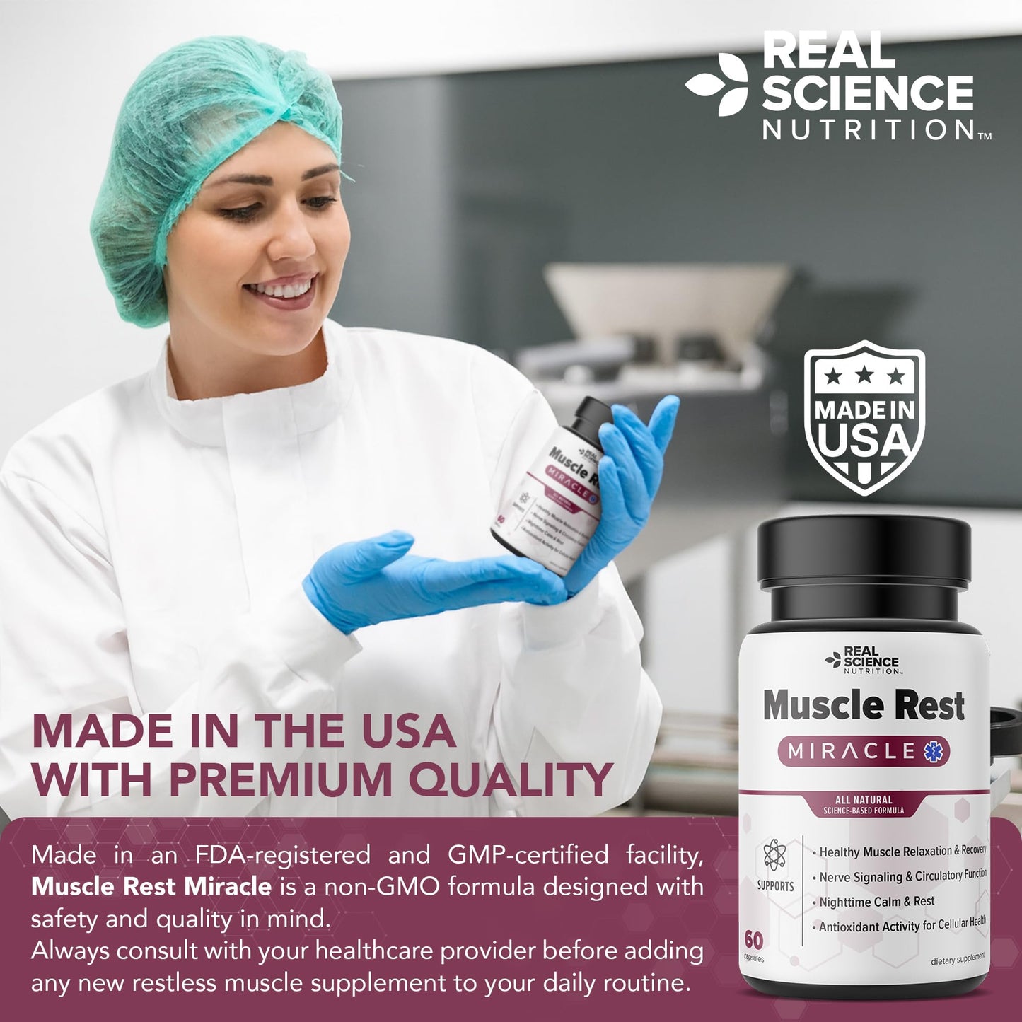 Real Science Nutrition Muscle Rest Capsules 60 Count