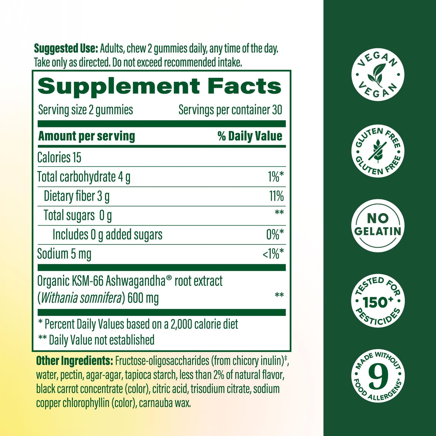 MegaFood Zero Sugar Ashwagandha Gummies, 60 Count