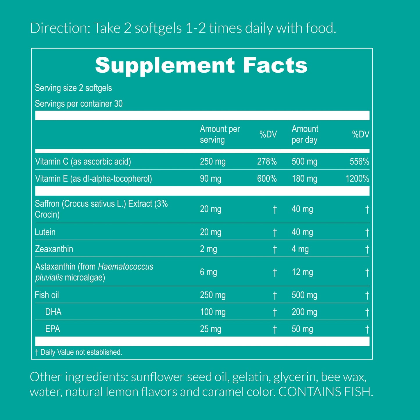 UpNourish AREDS 2 Eye Vitamins Softgels 60 Count