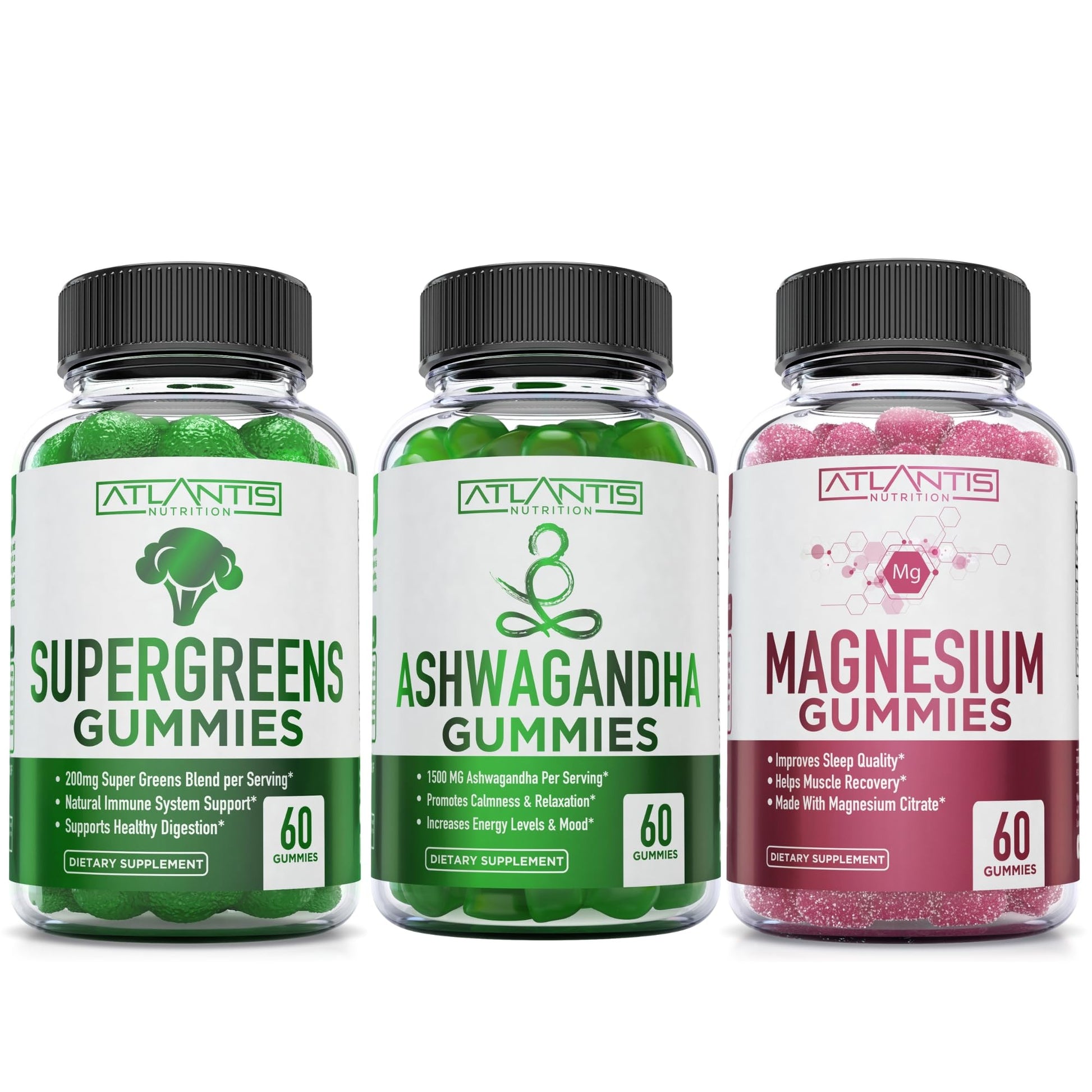 Atlantis Nutrition Magnesium & Ashwagandha Gummies, 60 Gummies