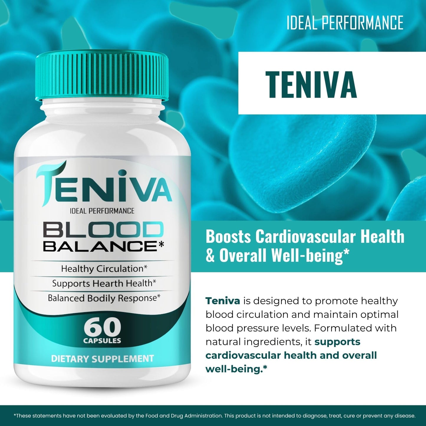 IDEAL PERFORMANCE Teniva Blood Balance Capsules, 60 Count