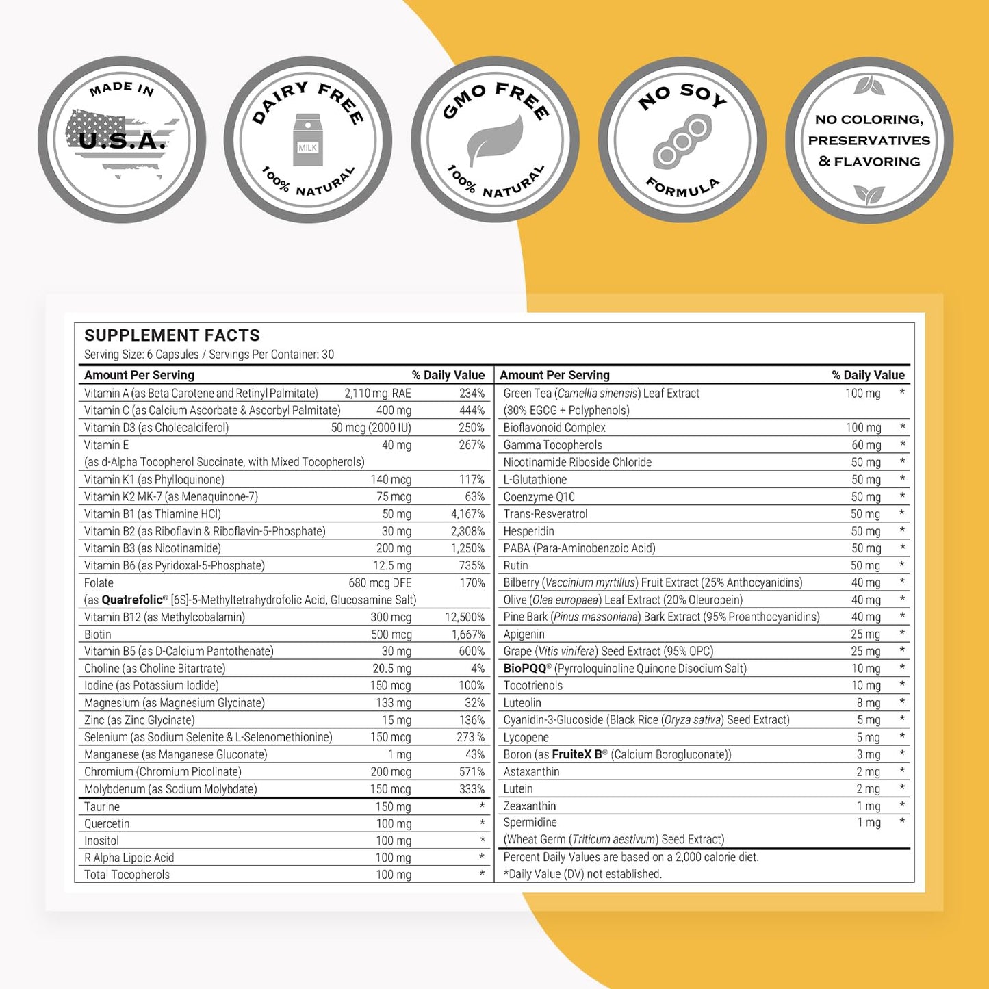 Supersmart Daily 6 Multivitamin Formula Capsules 180 Count