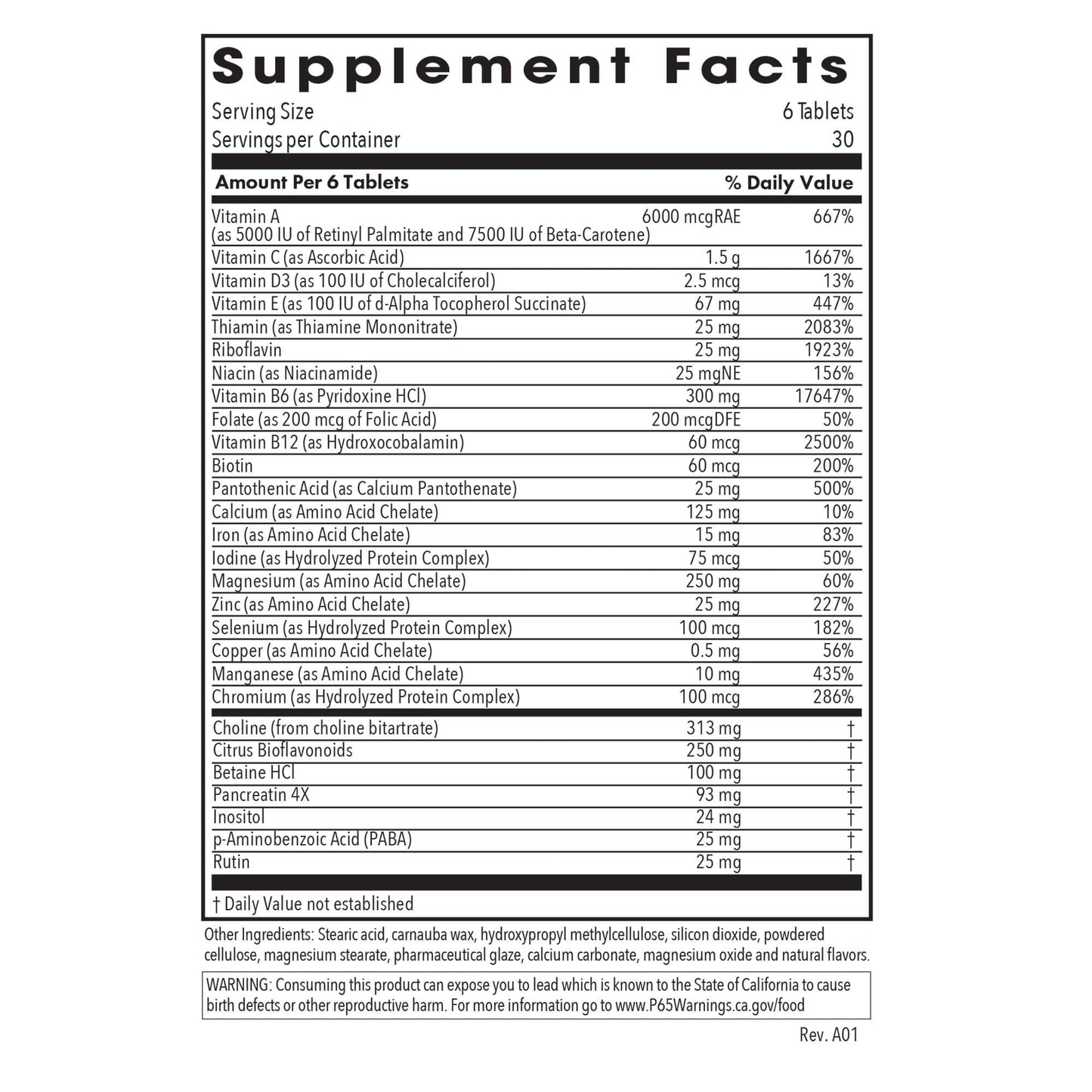 Optimox ARG Optivite Women’s Multivitamin Multimineral Tablet 180 Count