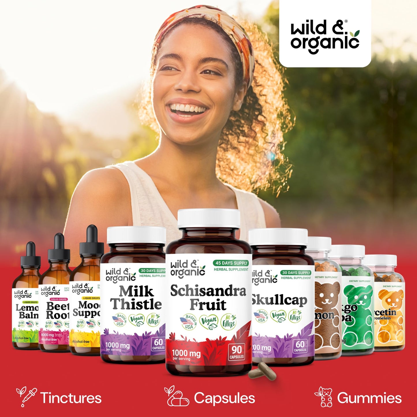 Wild & Organic Schisandra Capsule 1000 mg Mood Support 90 Count