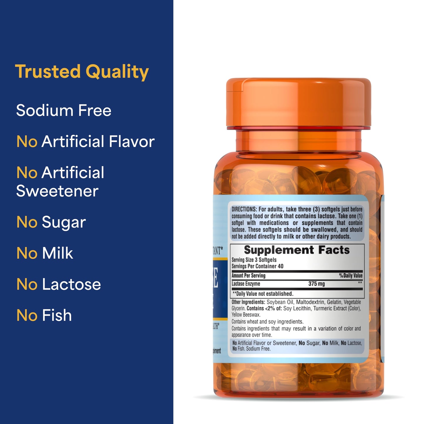 Puritan's Pride Lactase Enzyme Softgels 120