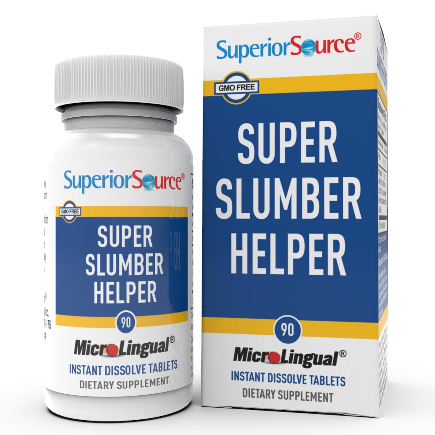 Superior Source Super Slumber Helper Melatonin Supplement with L-Theanine & Chamomile Flower - Supports Healthy & Natural Sleep with Valerian Root Powder & GABA, 90 Tablets