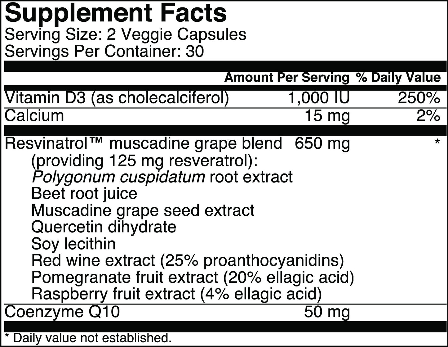 Resvinatrol Complete Capsules 60 Count