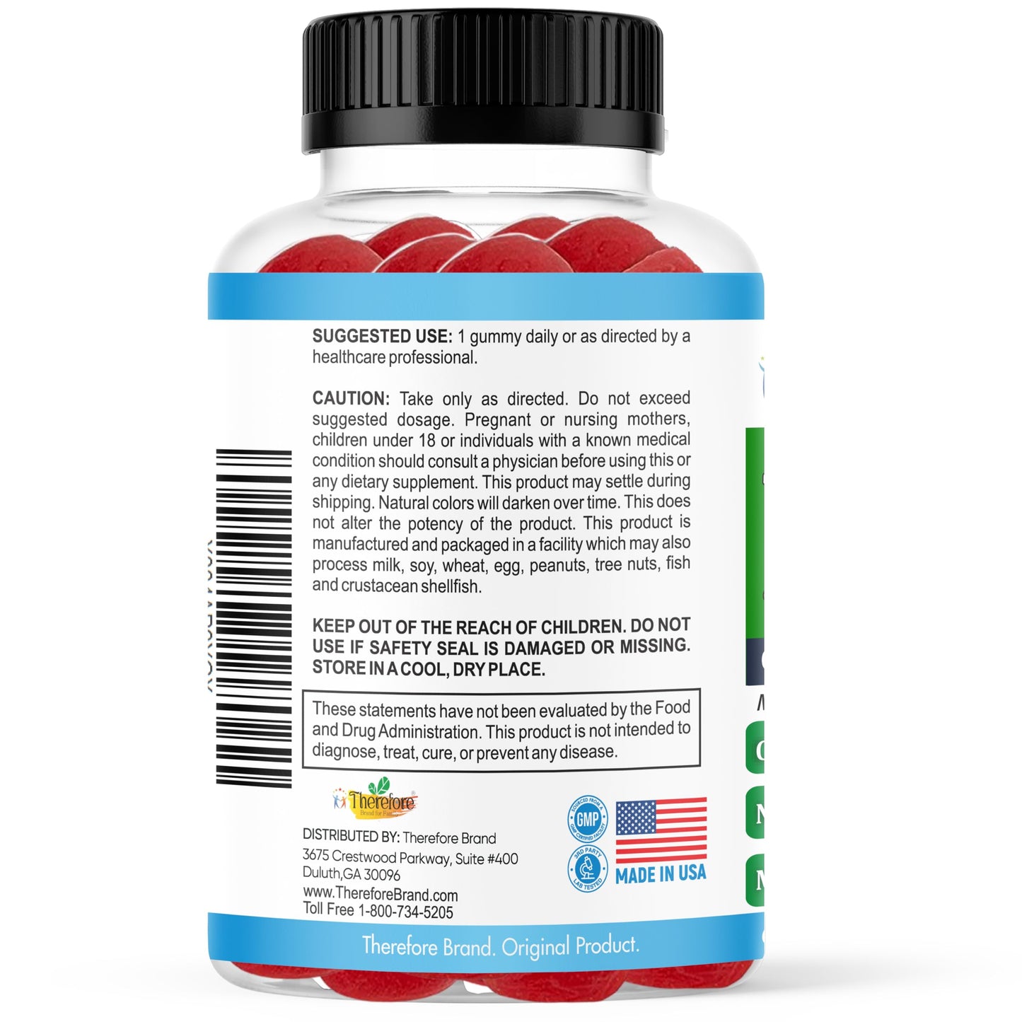 Therefore Max Calm Magnesium Gummies, 60 Gummies