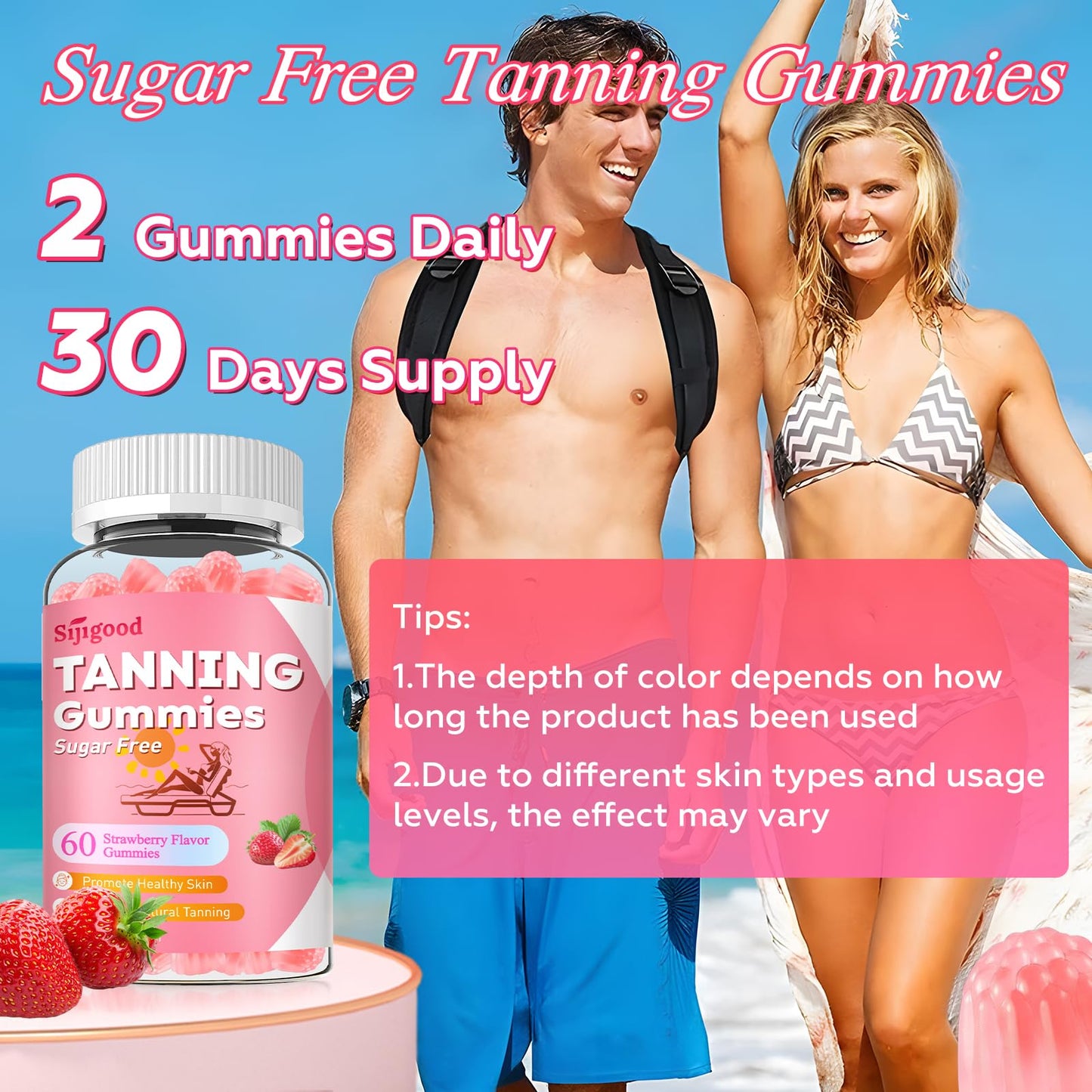 Sijigood Tanning Gummies 120 Count