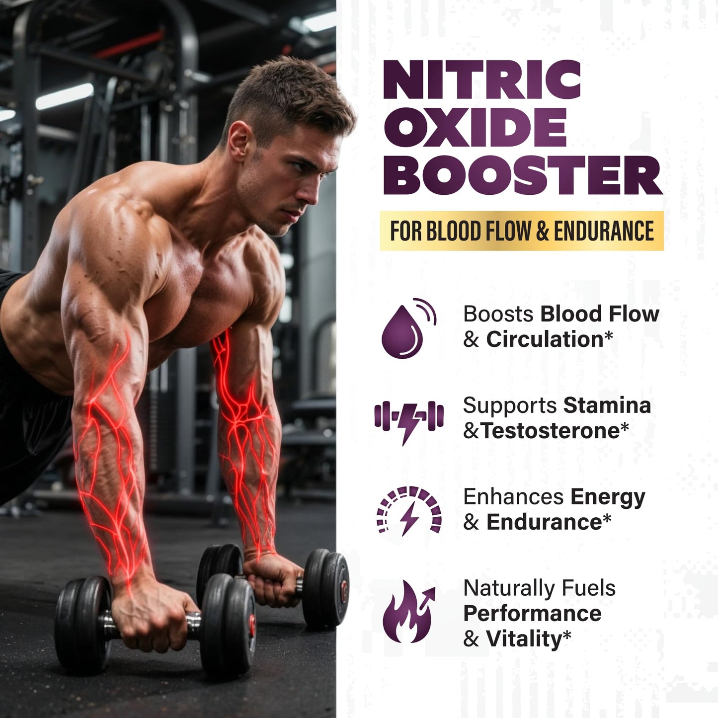 WARRIOR PROTOCOL Nitric Oxide Supplements for Men - Nitric Oxide Booster for Blood Flow, Stamina Booster, Alpha Energy and Endurance, 90 Capsules