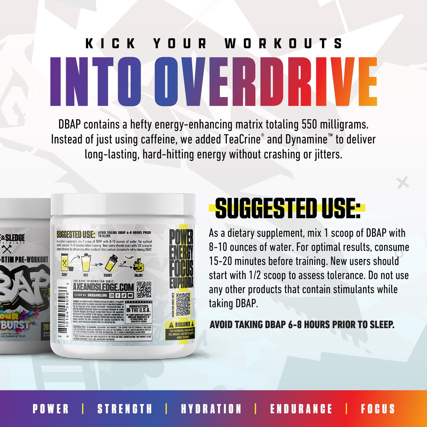 Axe & Sledge DBAP Extreme High Stim Pre-Workout Powder 7.02 oz
