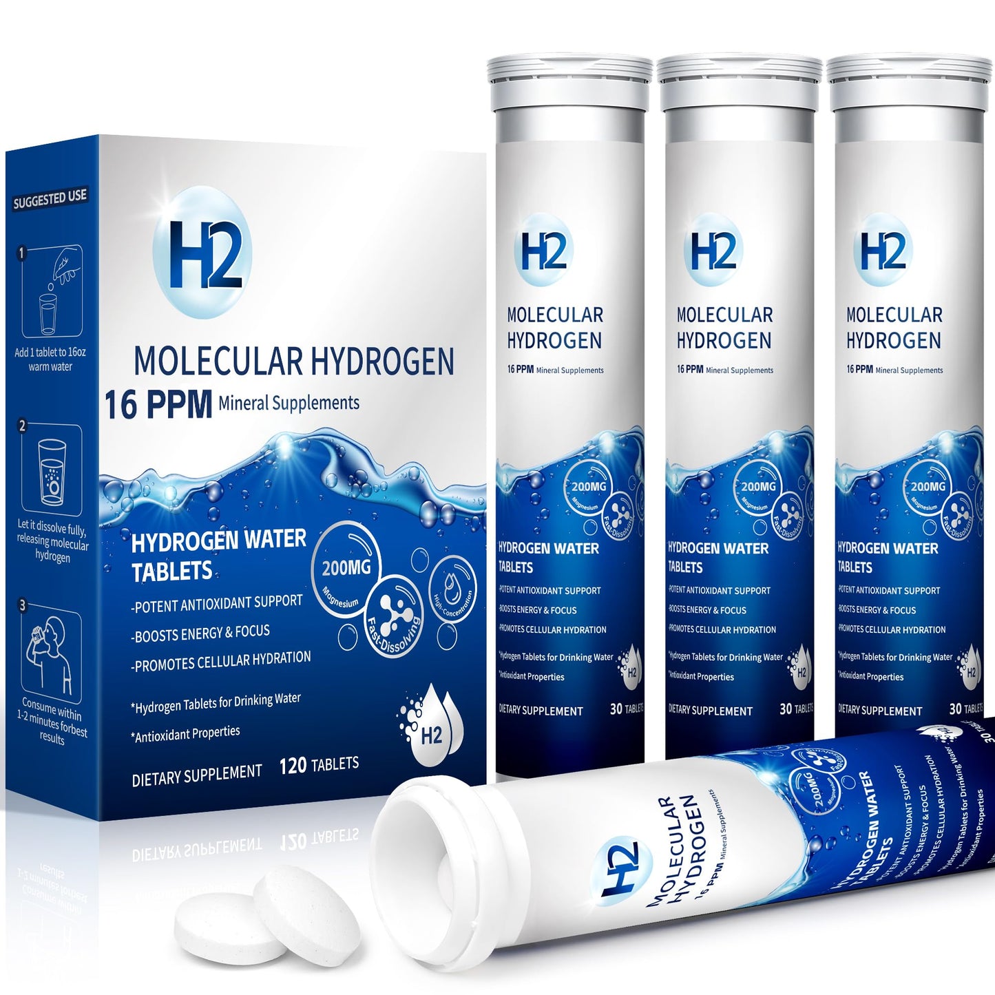 Crobirware Hydrogen Water Tablets with Magnesium 120 Tablets