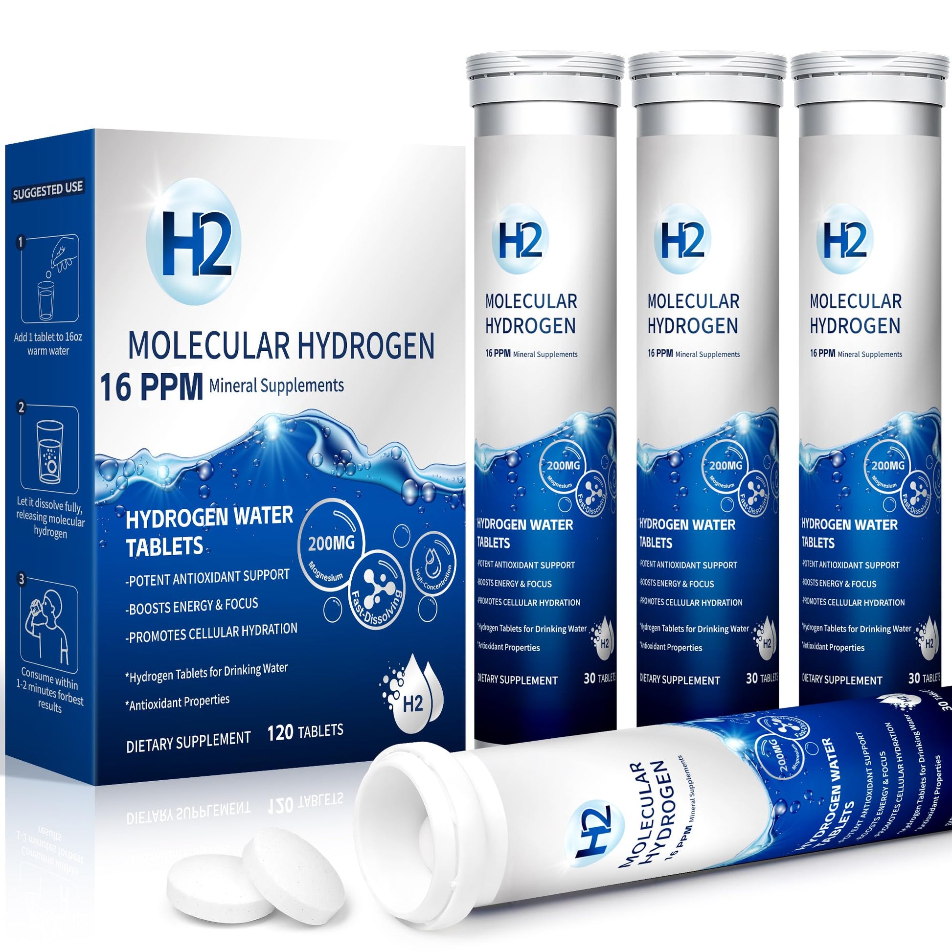 Crobirware Hydrogen Water Tablets with Magnesium 120 Tablets