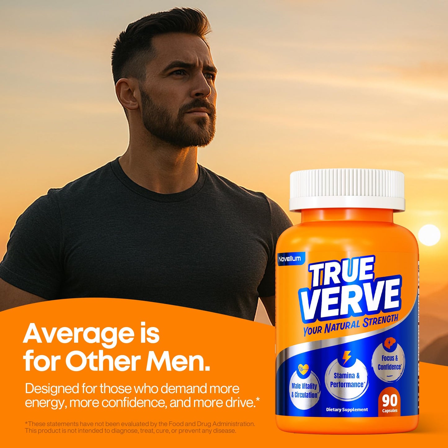 Novellum Max Erect Male Enhancing Fast Acting Performance Pills for Men - Enlargement Supplement Increase Size, Girth, Hardness & Blood Flow - Sustain Drive, Vigor & Stamina - Boost Testosterone 90 Capsules