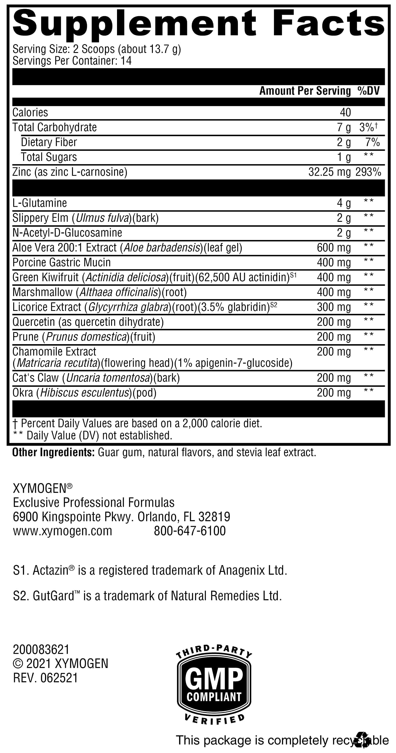 XYMOGEN GI Balance Powder 6.77 Ounce
