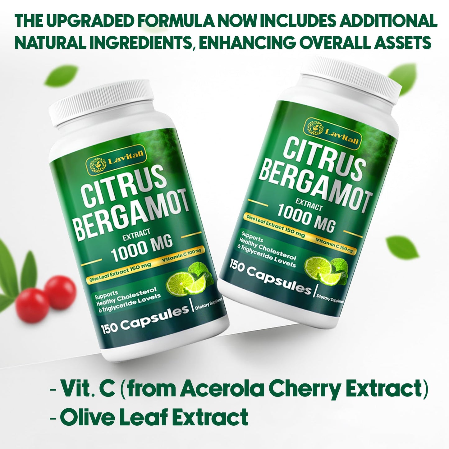 LaVitali Citrus Bergamot Extract Capsules, 25x Concentrated, 1000mg, 150 Count