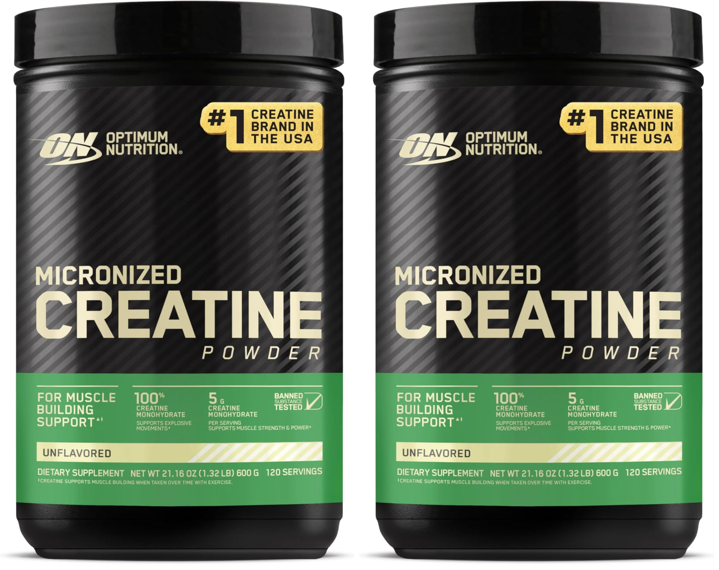 Optimum Nutrition Micronized Creatine Monohydrate Powder, 120 Servings (Pack of 2)