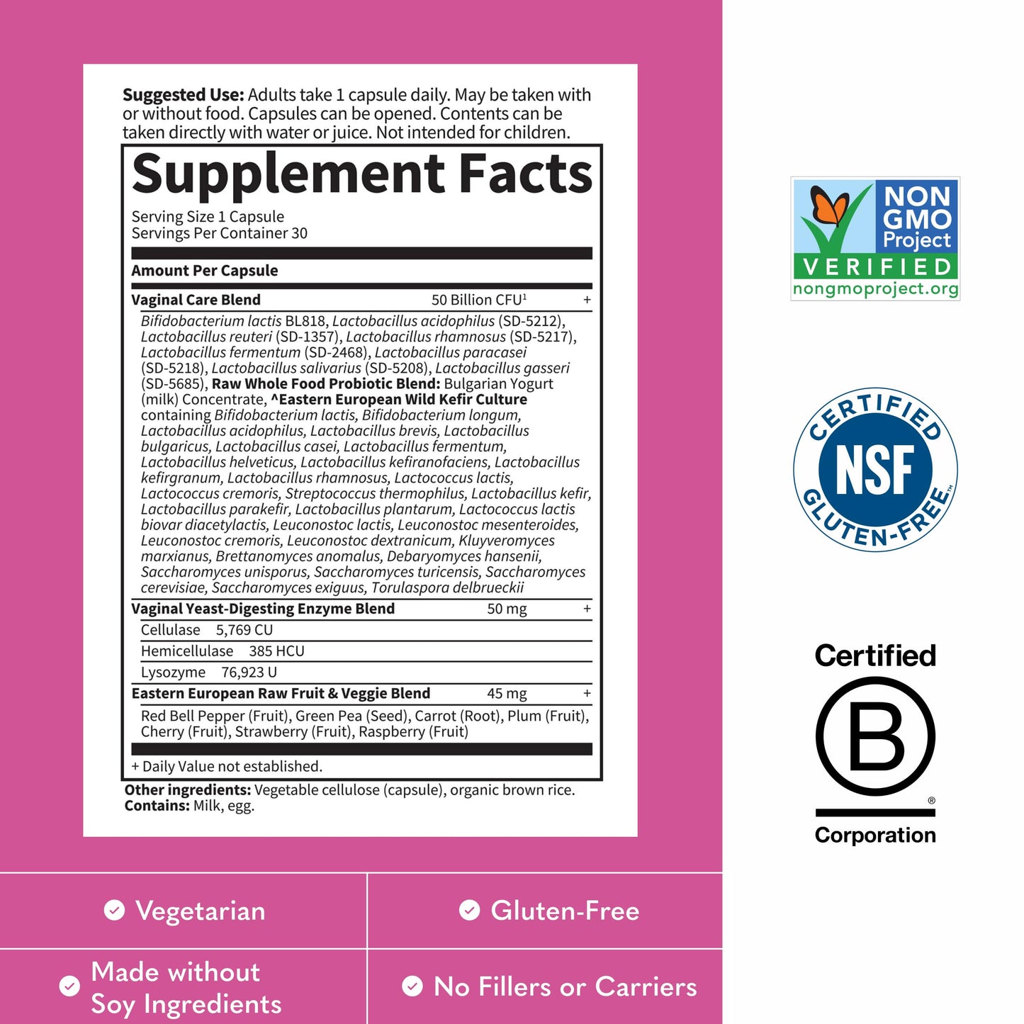 Garden of Life Raw Probiotics Vaginal Care Capsules 30 Count