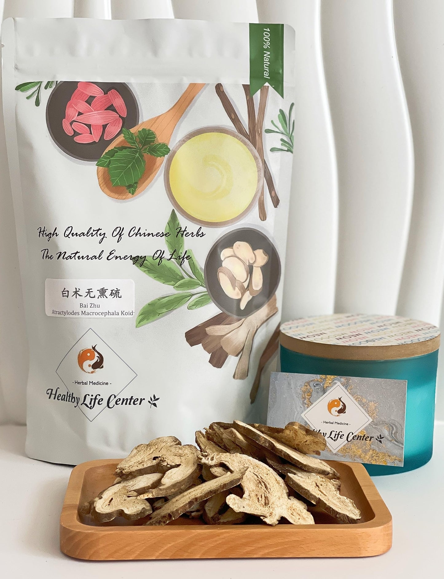 Healthy Life Center White Atractylodes Root Powder 16 oz