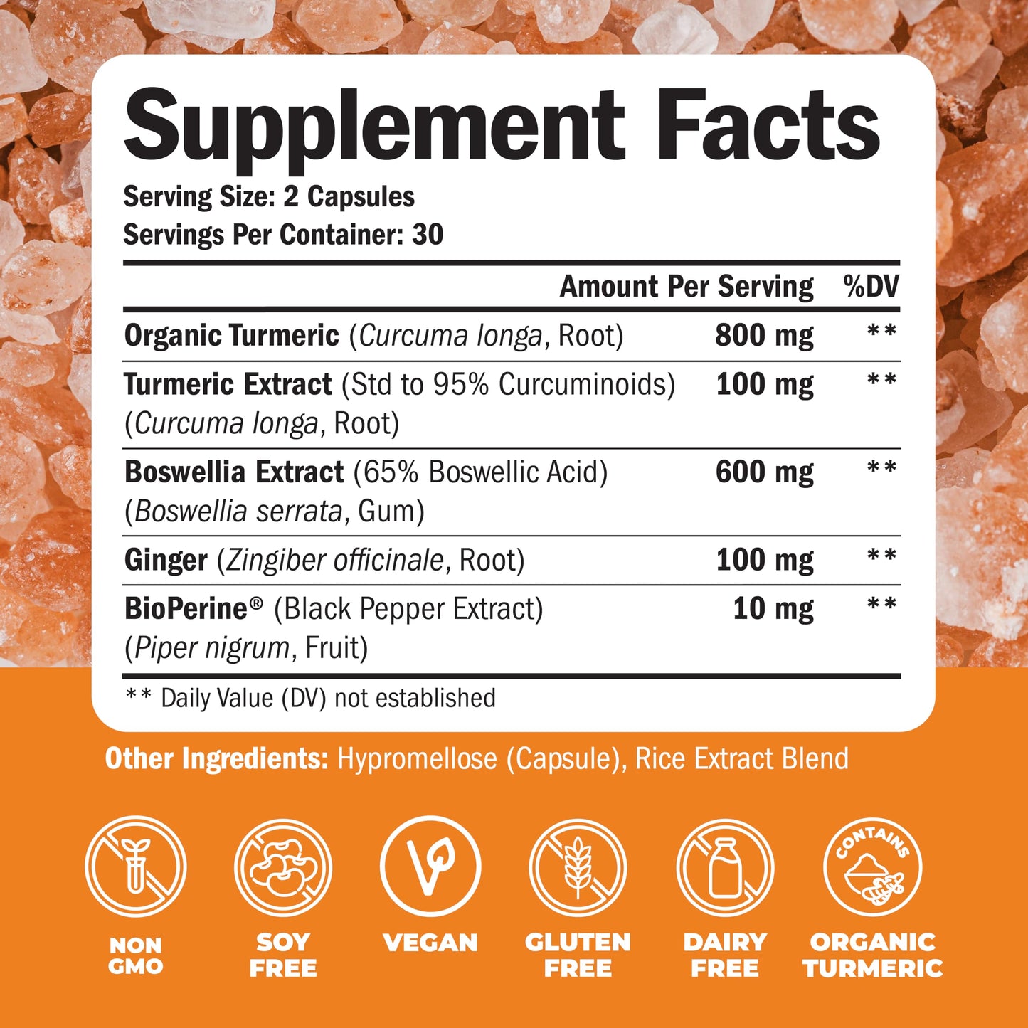 Vimerson Health Turmeric Curcumin Supplement with Boswellia Serrata Extract & Glucosamine Chondroitin MSM Capsule, 1 Count
