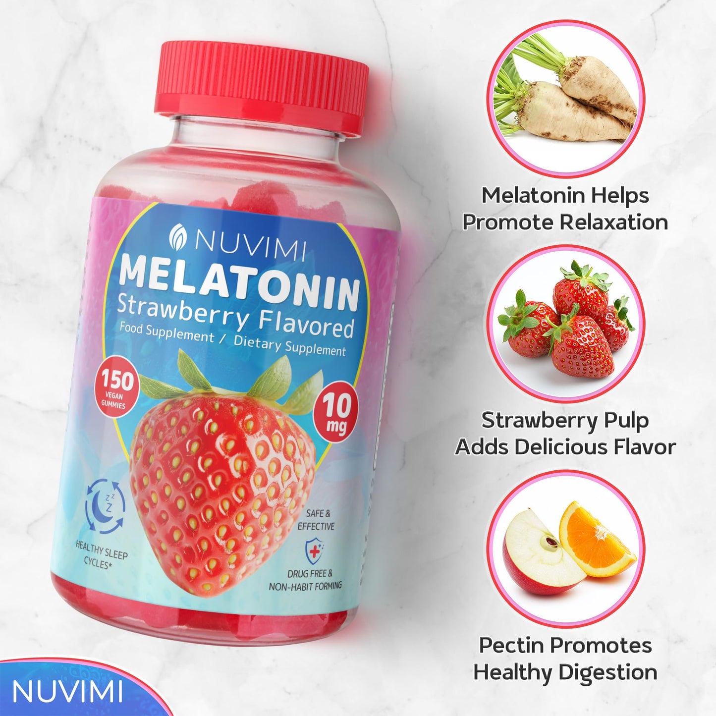 NUVIMI Melatonin Gummies 10 mg, 150 Gummies