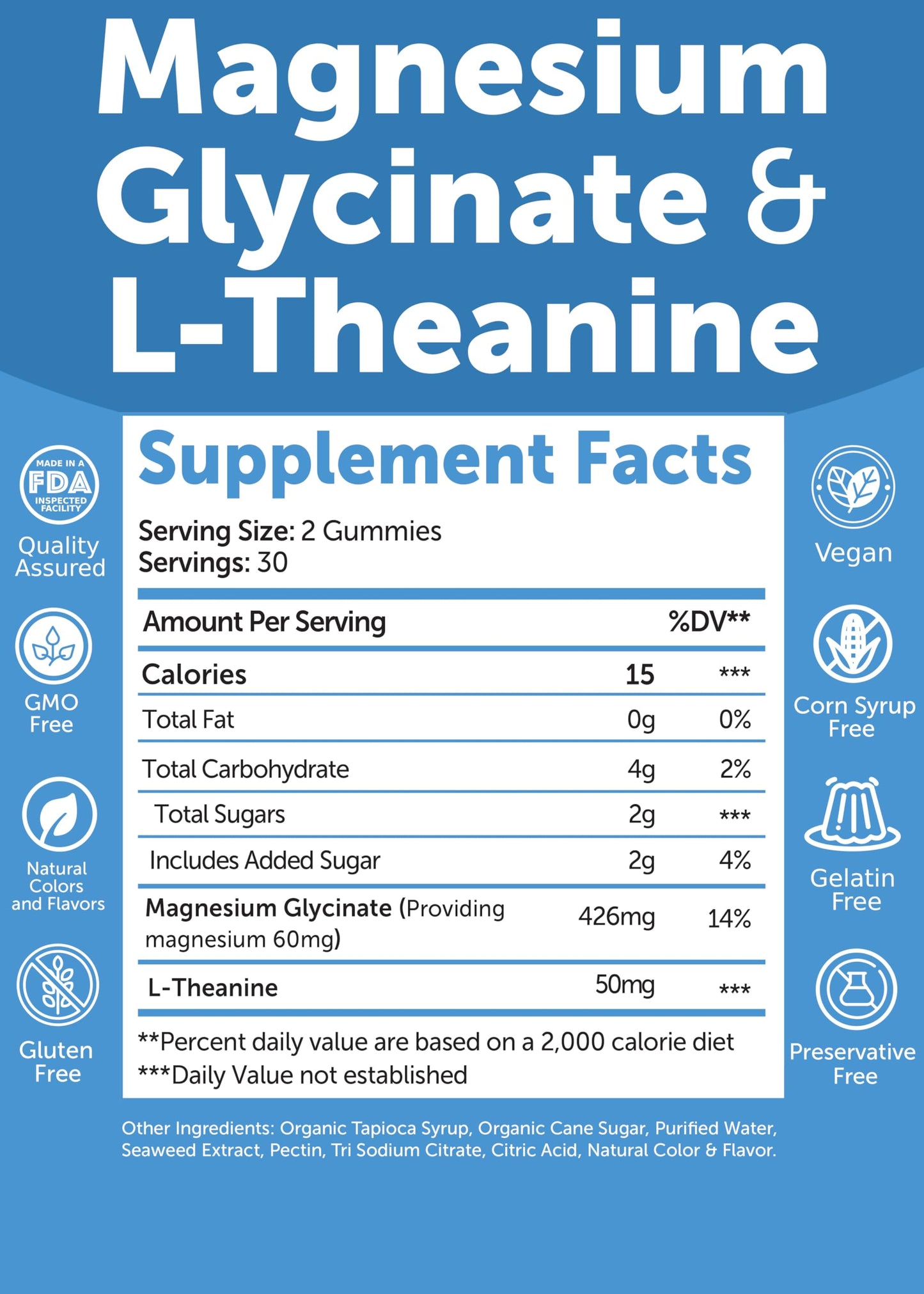 Lunakai Magnesium Glycinate Gummies with L-Theanine, 360 Gummies