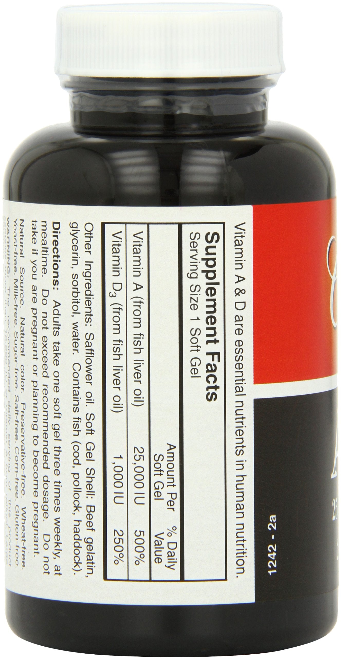 Carlson Vitamin A and D Softgels 250