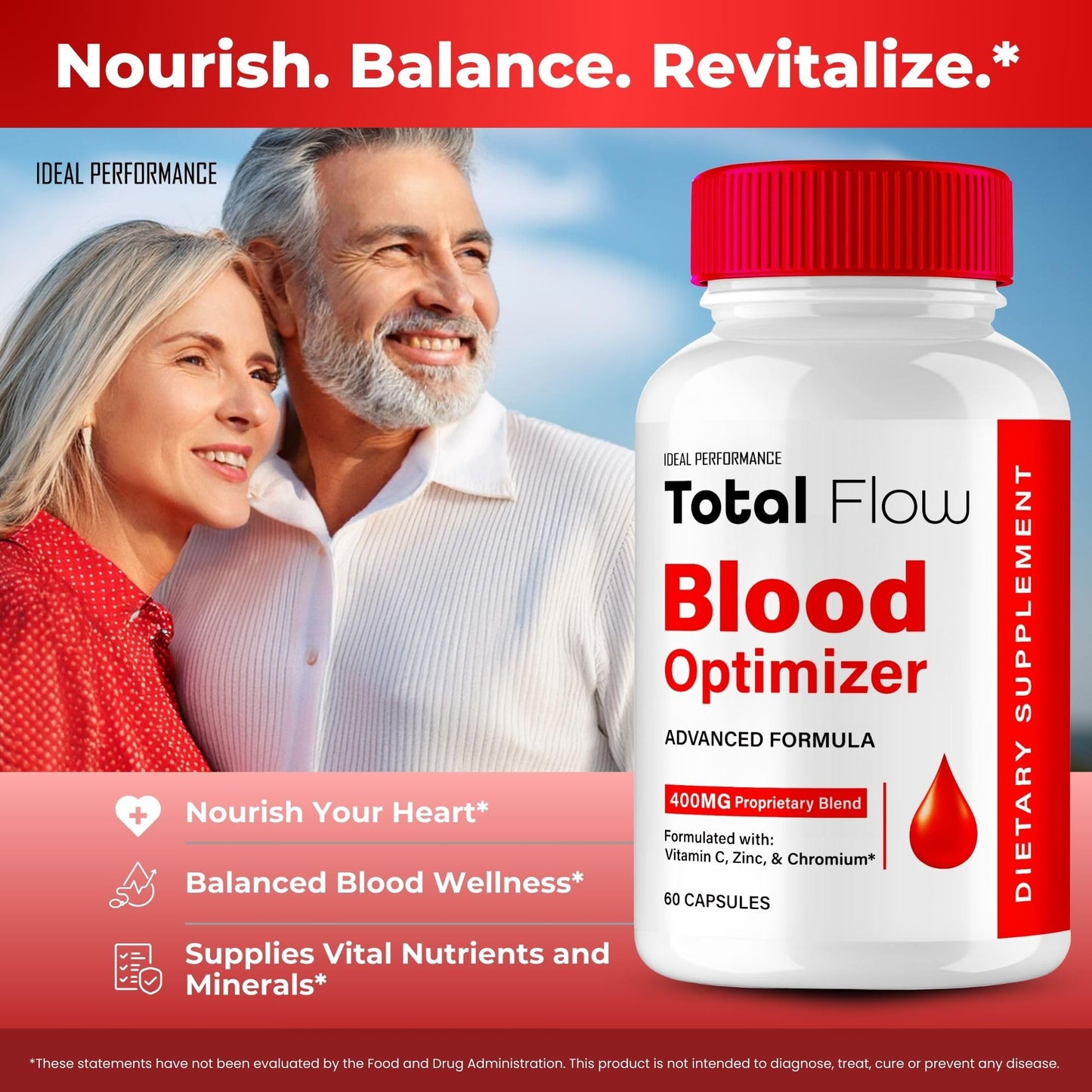 IDEAL PERFORMANCE Total Flow Blood Balance Capsules, 60 Count