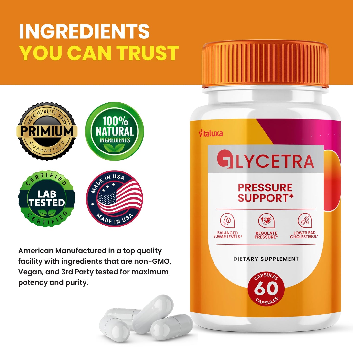 Vitaluxa Glycetra Capsules 180 Count